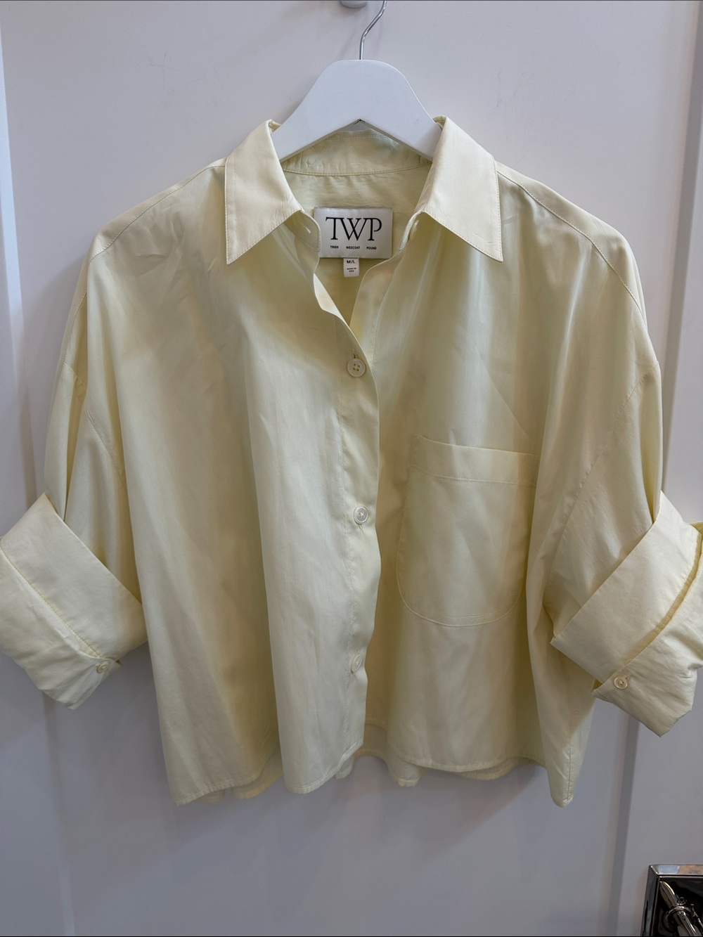 TWP Women's Light Yellow Button-Down Shirt